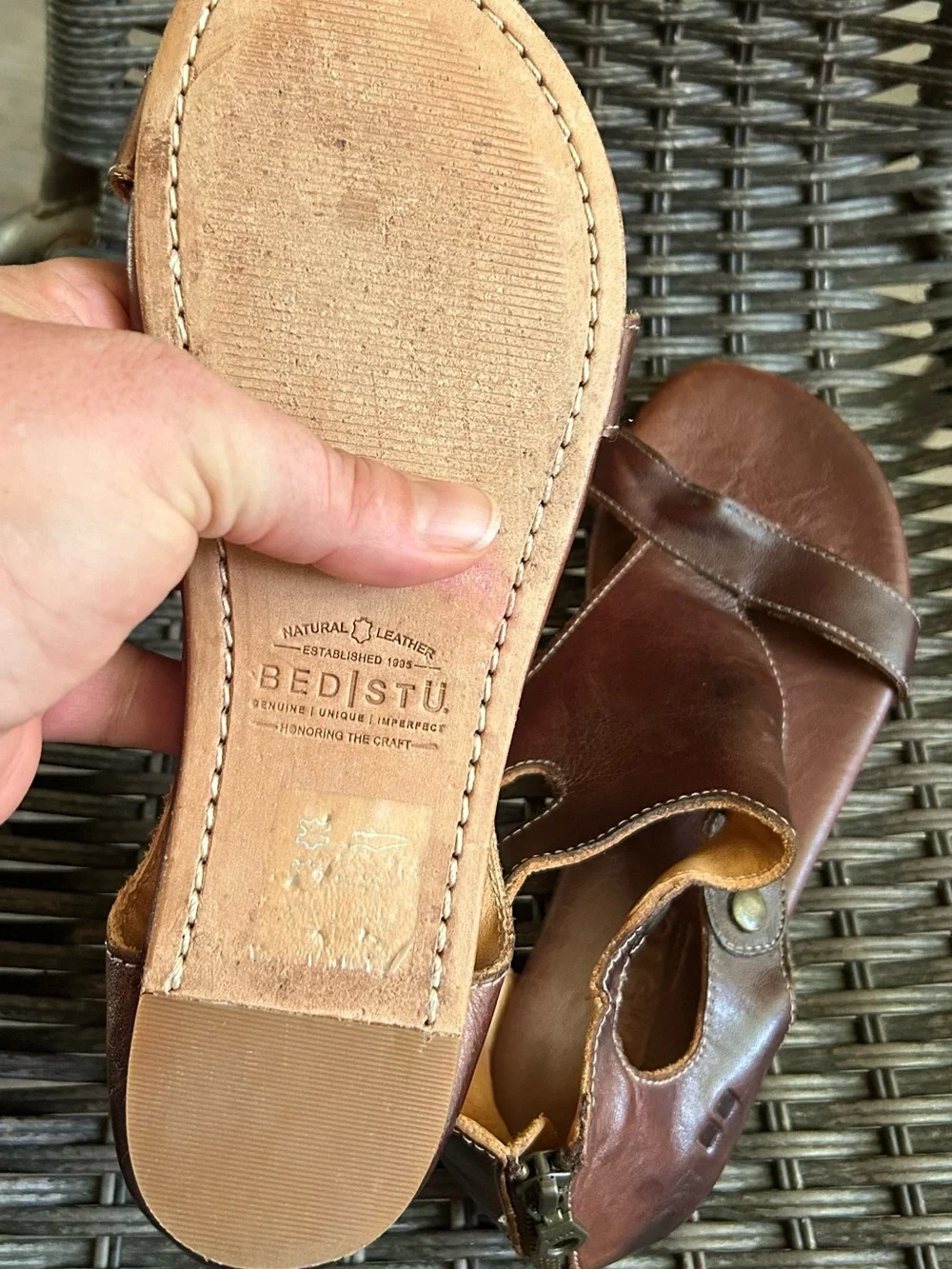 Brown Leather Open-Toe Sandals bedstu